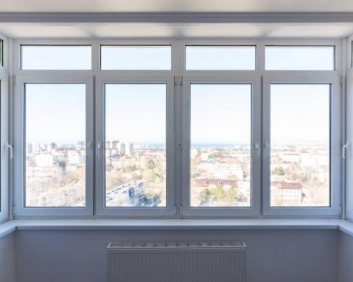plastic windows in the renovated room