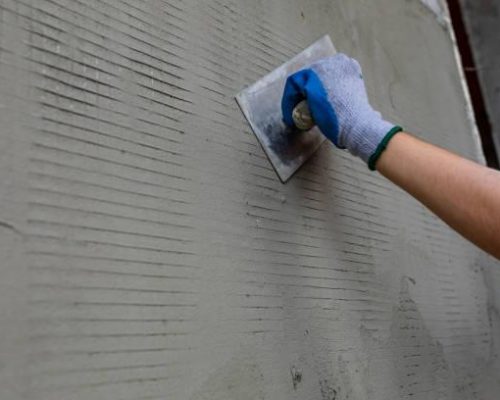 Plastering mortar on the wall